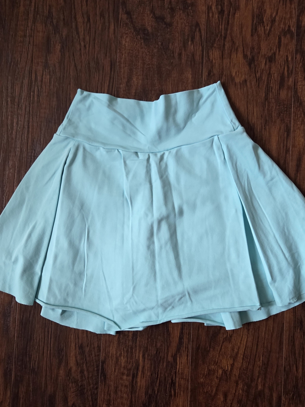 Aqua Pleated Athletic Skort with High Waist